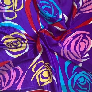 Vintage Vera Neumann 1970’s Silk Scarf POP ART Ribbons Multicolour 28”